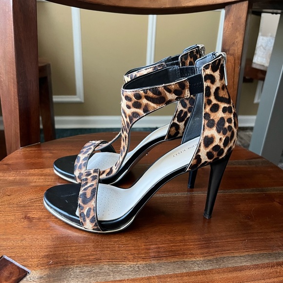 Katherine Kelly Blake T-Strap Natural Leopard Calf Hair Stiletto Heels - Picture 5 of 15
